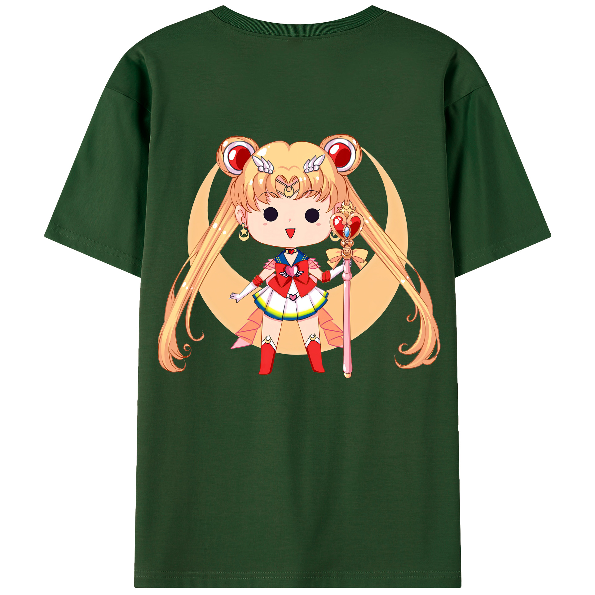 （画像用） 美少女戦士セーラームーン 月野 うさぎ つきの うさぎ Sailor Moon Tsukino Usagi 綿100％半袖Tシャツ（背面プリント）